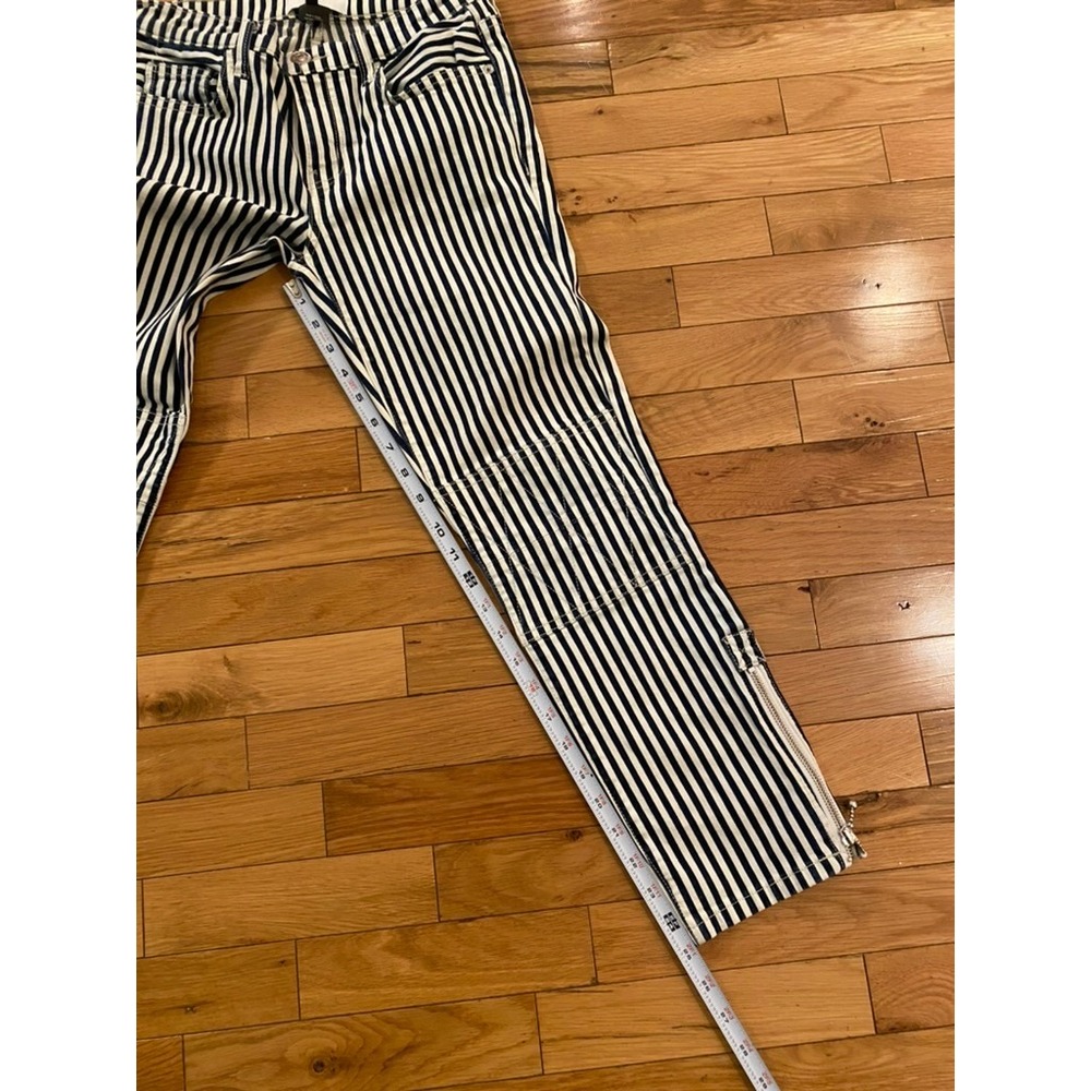 Current/Elliott Striped Ankle Skinny Jeans with Zipper Detail Size 25 - Picture 3 of 5